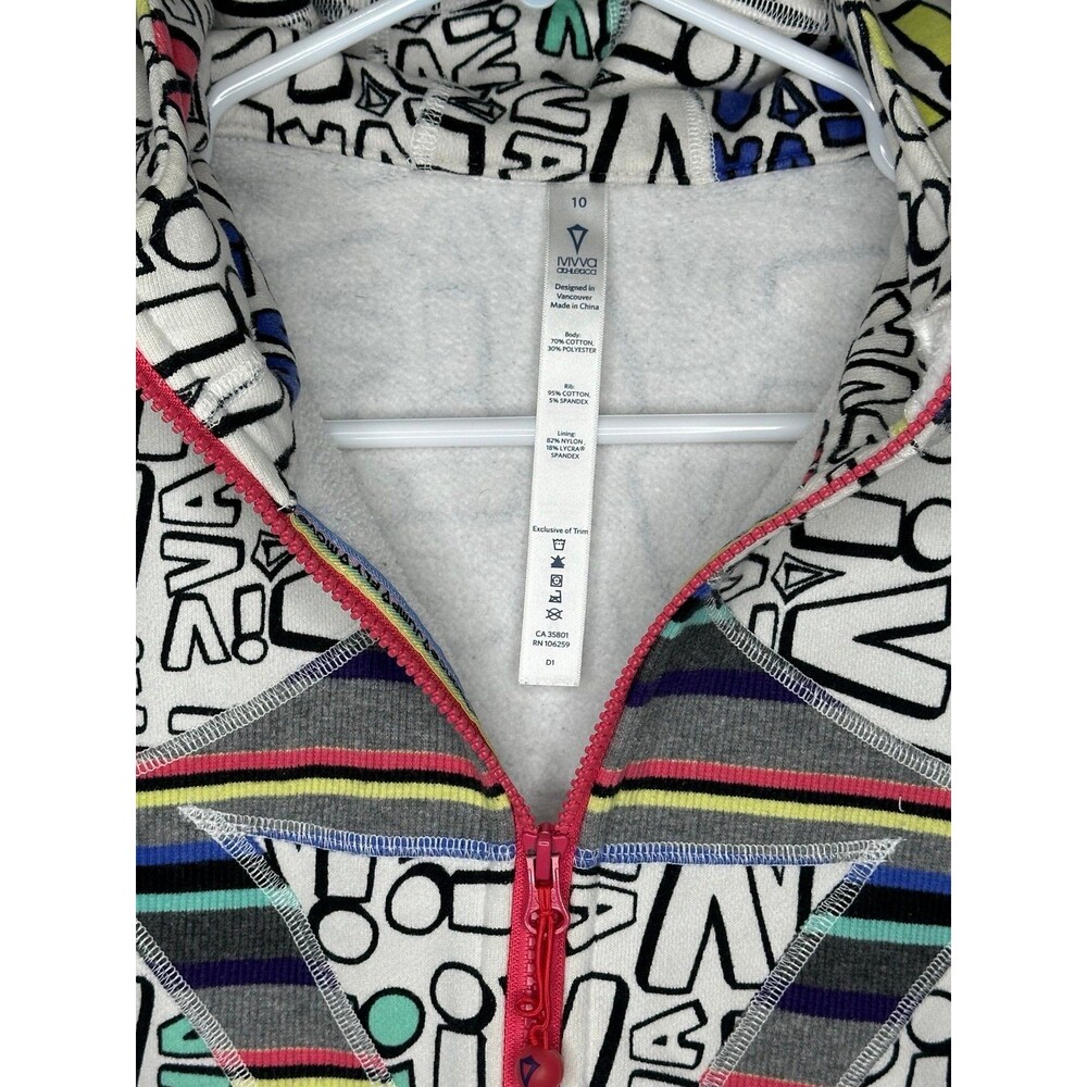 Ivivva by Lululemon Neon Graffiti Hoodie Size 10 - Picture 10 of 10